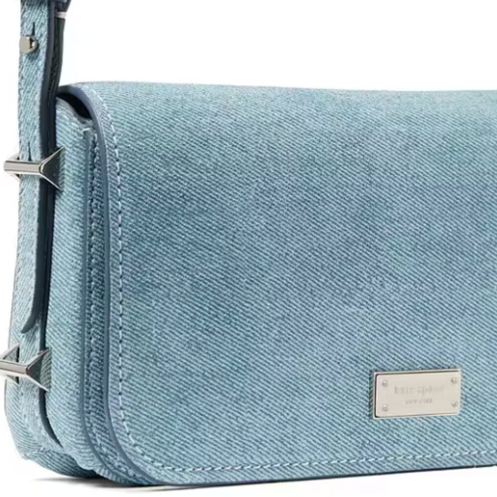 Kate Spade New York Liv Denim Suede Small East-West Shoulder Bag NWT - Picture 4 of 6